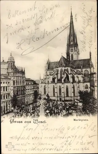 Ak Wesel am Niederrhein, Marktplatz