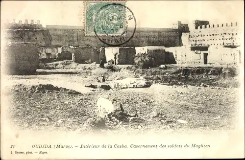 Ak Oudjda Oujda Marokko, Casbah, Casernement des soldats du Maghzen