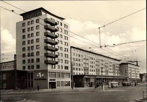 Ak Gera in Thüringen, Straße der Republik, Busse