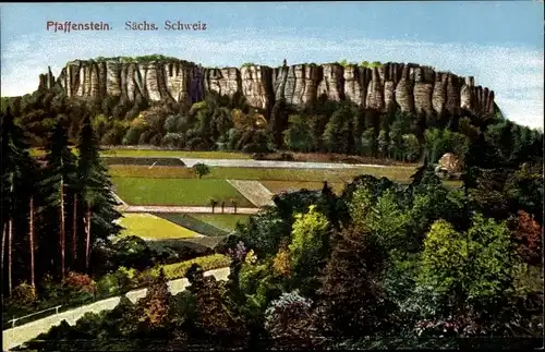 Ak Königstein an der Elbe Sächsische Schweiz, Pfaffenstein