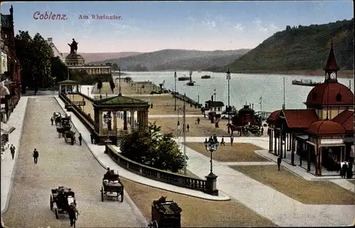 Ak Koblenz am Rhein, Am Rheinufer