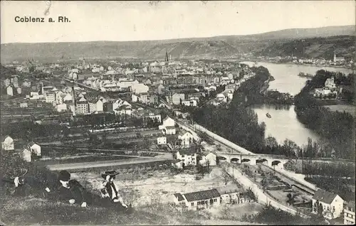 Ak Koblenz am Rhein, Totalansicht