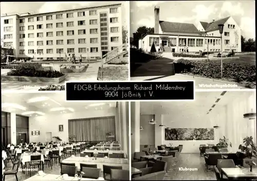 Ak Jößnitz im Vogtland, FDGB-Erholungsheim Richard Mildenstrey, Klubraum, Speisesaal