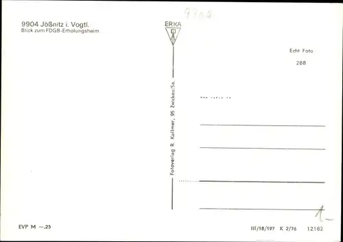 Ak Jößnitz Vogtland, FDGB Erholungsheim, Ortspartie