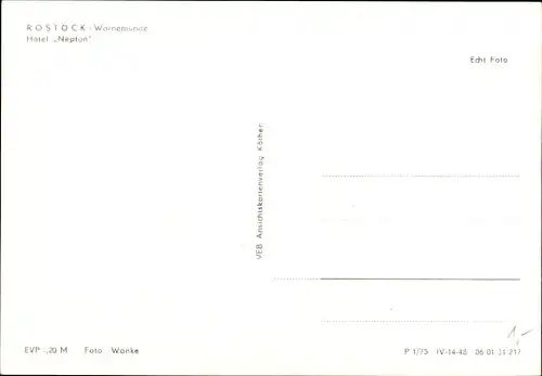 Ak Warnemünde Rostock, Hotel Neptun, Promenade