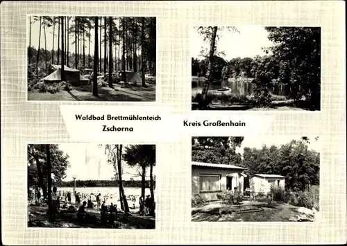 Ak Zschorna Thiendorf Sachsen, Waldbad Brettmühlenteich