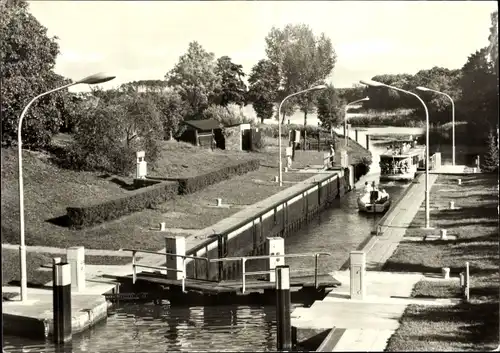 Ak Canow Wustrow Mecklenburgische Seenplatte, Canower Schleuse