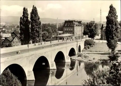 Ak Saalfeld an der Saale Thüringen, Saalebrücke
