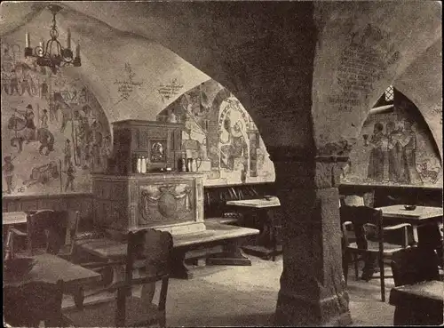 Ak Saalfeld an der Saale Thüringen, Kurfürstenkeller, Hotel Anker, Güldene Gans