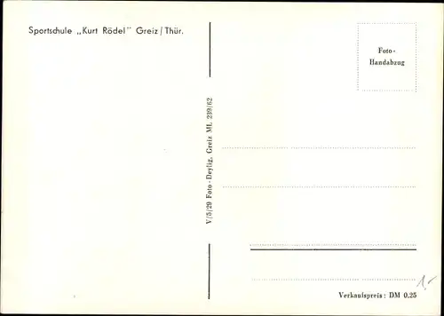 Ak Greiz im Vogtland, Sportschule Kurt Rödel, Sportplatz