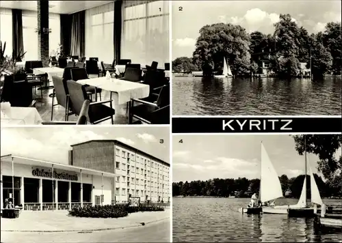 Ak Kyritz in der Prignitz, Kreiskulturhaus, Untersee, Inselgaststätte, Einkaufszentrum