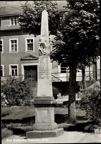 Ak Bad Gottleuba in Sachsen, Postmeilensäule