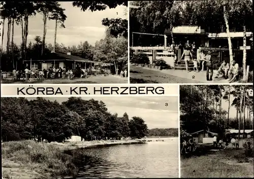 Ak Körba Lebusa in Brandenburg, HO Gaststätte Am See, Eisdiele, Zeltplatz