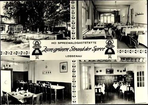 Ak Lübbenau im Spreewald, HO Spreewaldgaststätte zum grünen Strand der Spree