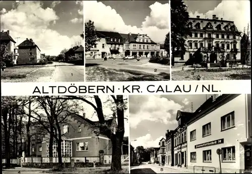 Ak Altdöbern Niederlausitz, Weststr., Marktplatz, Schloss, Feierabendheim, Frauenklinik, Bahnhofstr.