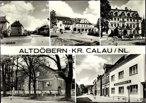 Ak Altdöbern Niederlausitz, Weststr., Marktplatz, Schloss, Feierabendheim, Frauenklinik, Bahnhofstr.