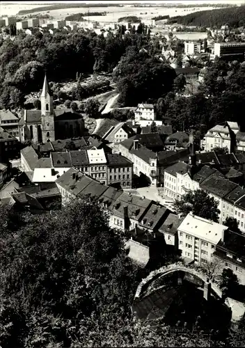 Ak Bad Lobenstein in Thüringen, Blick auf den Ort vom Alten Turm, Kirche