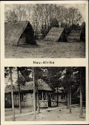 Ak Templin in der Uckermark, Erholungsort Neu-Afrika, Hütten