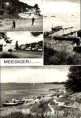 Ak Meesiger in Mecklenburg Vorpommern, Blick auf den Kummerower See, Boote