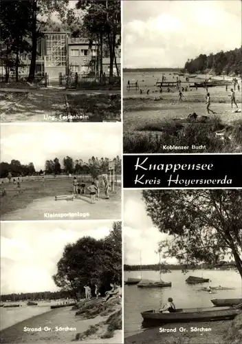 Ak Lohsa in der Oberlausitz, Knappensee, Ung. Ferienheim, Kleinsportanlage, Strand, Koblenzer Bucht