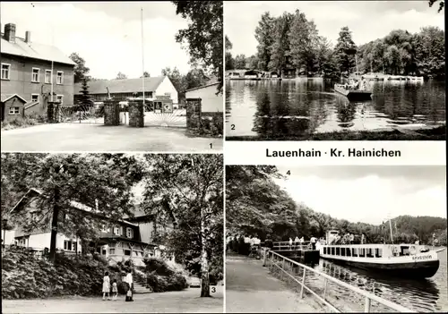 Ak Lauenhain Mittweida in Sachsen, Bezirksausbildungszentrum, Fähre, Gaststätte Waldhaus, Anleger