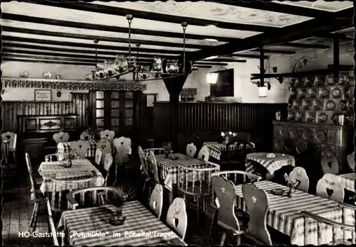 Ak Oberpöbel Dippoldiswalde im Osterzgebirge, HO Gaststätte Putzmühle im Pöbeltal, Innenansicht