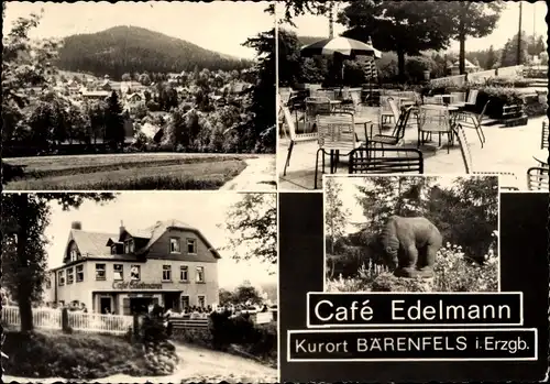 Ak Bärenfels Altenberg im Erzgebirge, Cafe Edelmann, Terrasse, Umgebung