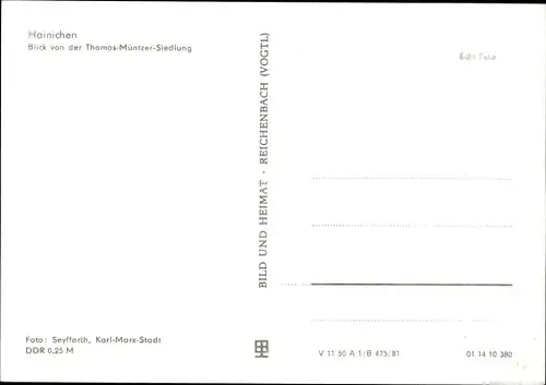 Ak Hainichen in Sachsen, Blick von der Thomas-Müntzer-Siedlung