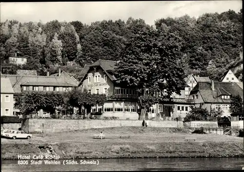 Ak Stadt Wehlen an der Elbe Sächsische Schweiz, Hotel Cafe Richter