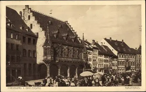 Ak Freiburg im Breisgau, Kaufhaus, Marktleben