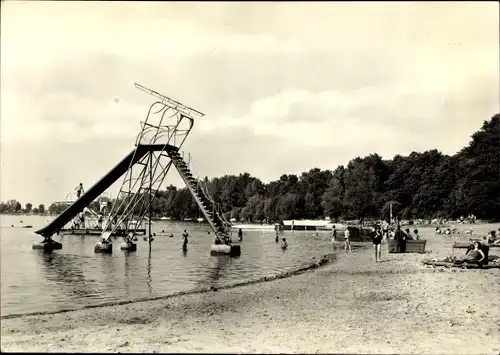 Ak Jessern Schwielochsee, Strandbad, Wasserrutsche