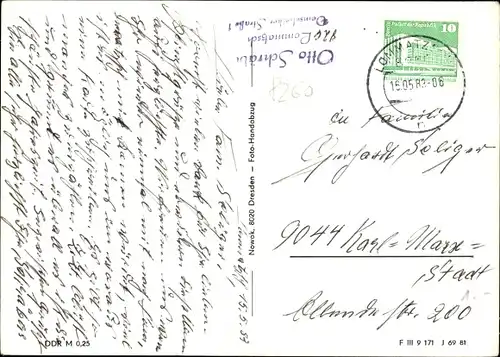 Ak Lommatzsch in Sachsen, Teilansicht mit Kirche