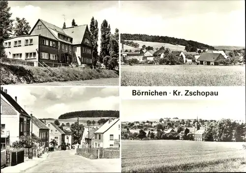 Ak Börnichen im Erzgebirge, Gesamtansicht, Straßenpartie, Gasthaus