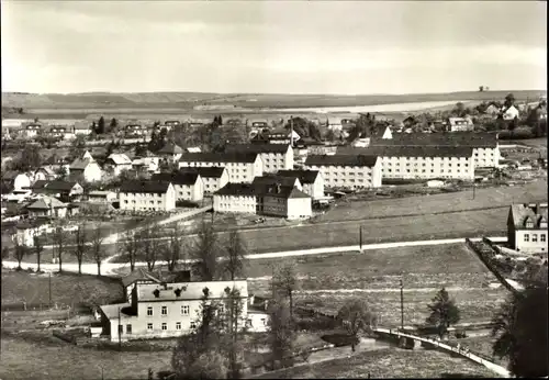 Ak Schleiz in Thüringen, Blick vom Turm der Stadtkirche zu den Neubauten