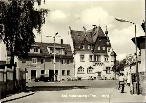 Ak Bad Klosterlausnitz in Thüringen, Markt, HO Metzgerei