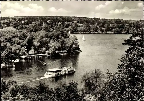 Ak Berlin Zehlendorf Nikolassee, Insel Lindwerder, Stern und Kreisschifffahrt, MS Ernst Reuter