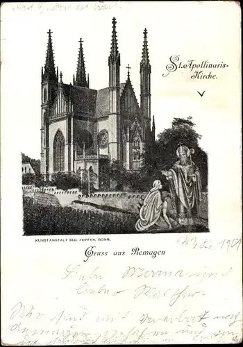 Ak Remagen am Rhein, St. Apollinariskirche