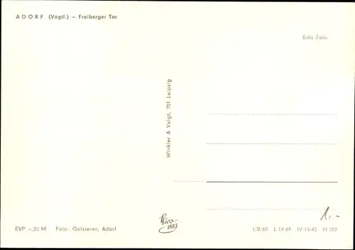 Ak Adorf im Vogtland, Freiberger Tor, Winteransicht