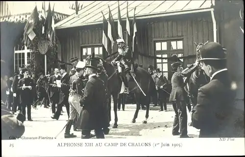 Ak Chalons Marne, Alphonse XIII, König von Spanien, Besuch