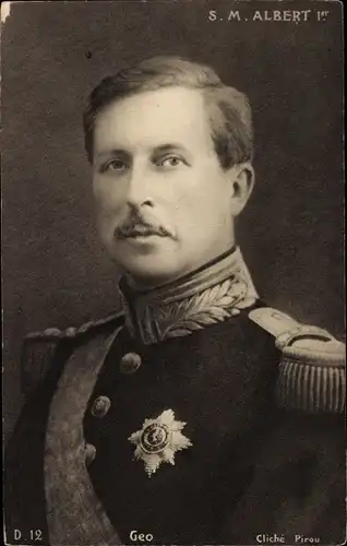 Ak König Albert I. von Belgien, Portrait