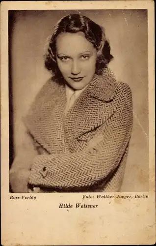 Ak Schauspielerin Hilde Weissner, Portrait