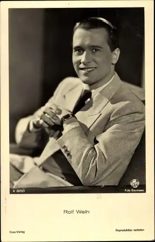Ak Schauspieler Rolf Weih, Portrait, Ross Verlag A 2873 / 1