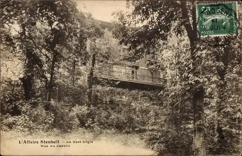 Ak Marguerite Steinheil, Mätresse von Felix Faure, le vert logis, vue du jardin