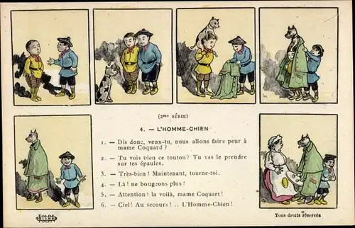 Ak L'Homme Chien, Kinder verkleiden Hund