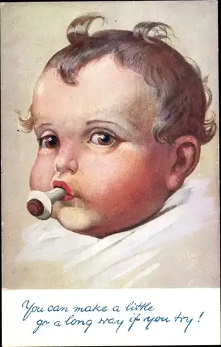 Künstler Ak Fialkowska, Wally, Kinderportrait, Curly Locks on Short Rations