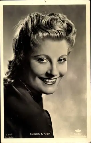 Ak Schauspielerin Gisela Uhlen, Portrait, Ross Verlag A 3341 1, Tobis Film