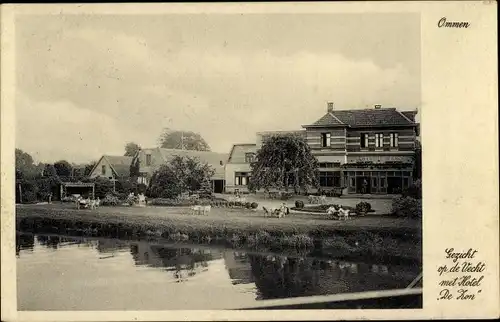 Ak Ommen Overijssel Niederlande, Vecht met Hotel De Zon