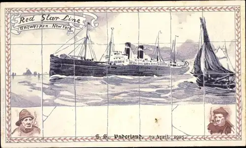 Litho Red Star Line, Dampfer SS Vaderland
