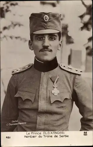 Ak Le Prince Alexandre, Heritier du Trone de Serbie, Portrait, Uniform, Orden