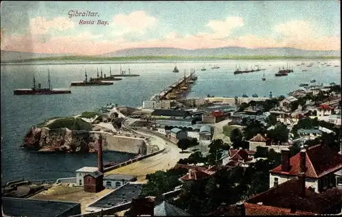 Ak Gibraltar, Rosia Bay, Hafen